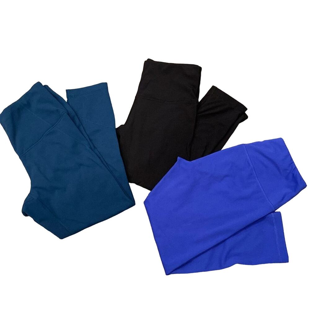 Bundle of 3 Yogalicious Women's High Waist Yoga Capri Leggings Size M